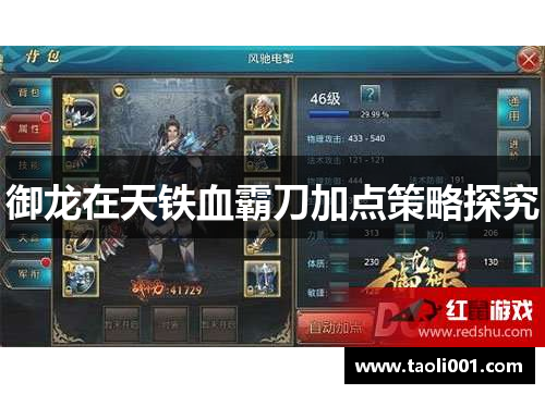御龙在天铁血霸刀加点策略探究